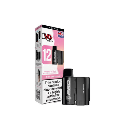 20mg IVG Pro 12 Refill Pod Pack 10000 Puffs - Flavour: Lemon Lime