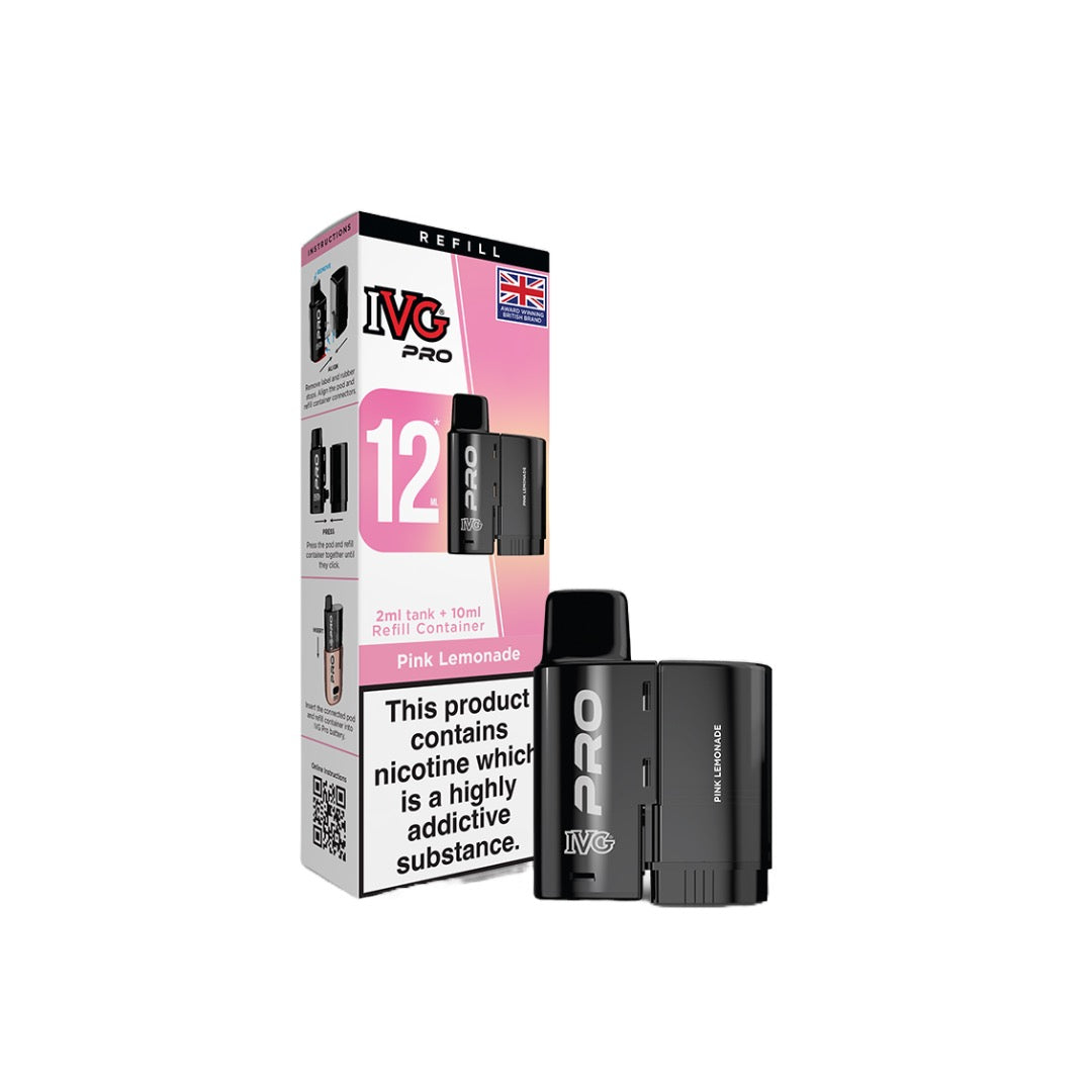 20mg IVG Pro 12 Refill Pod Pack 10000 Puffs - Flavour: Blue Razz Retro