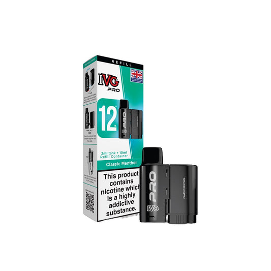 20mg I VG Pro 12 Refill Pod Pack 10000 Puffs - Flavour: Blue Raspberry Ice