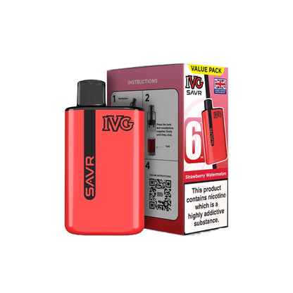 20mg IVG SAVR Prefilled Pod Vape Kit 3000 Puffs - Flavour: Kiwi Passionfruit Guava