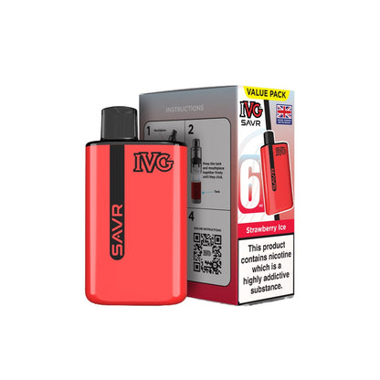 20mg I VG SAVR Prefilled Pod Vape Kit 3000 Puffs - Flavour: Grape Ice