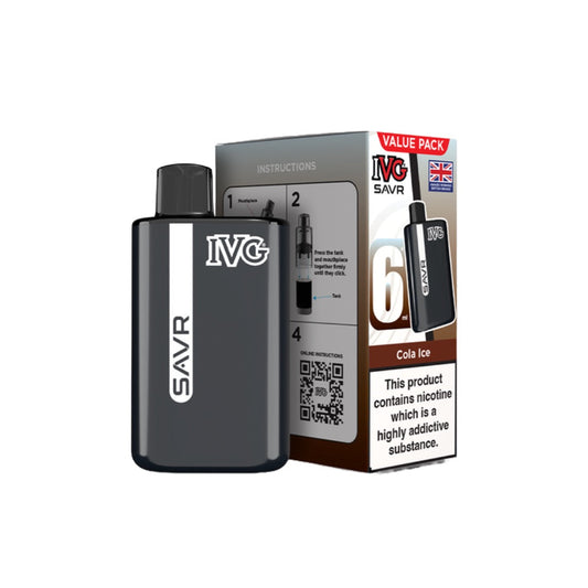 20mg I VG SAVR Prefilled Pod Vape Kit 3000 Puffs - Flavour: Cola Ice
