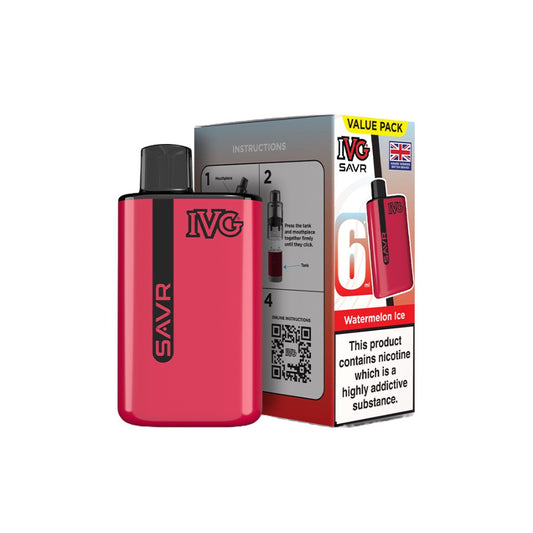 20mg I VG SAVR Prefilled Pod Vape Kit 3000 Puffs - Flavour: Blue Raspberry Ice