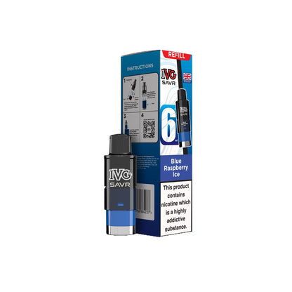 20mg IVG SAVR Refill Pod Pack 3000 Puffs - Flavour: Blueberry Raspberry
