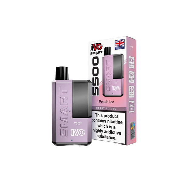 20mg I VG Smart 5500 Disposable Rechargeable Vape Kit 5500 Puffs - Flavour: Grape Blackcurrant