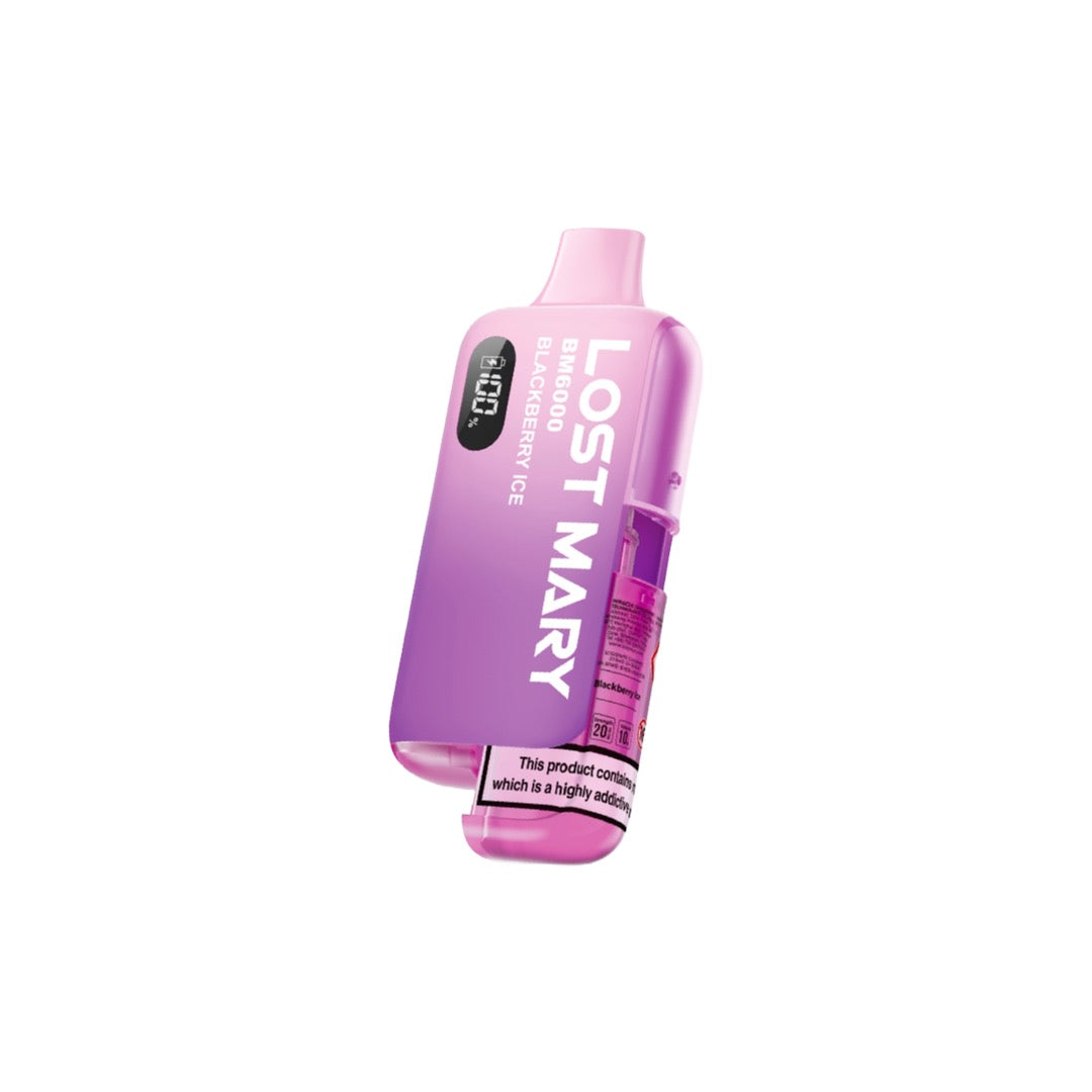 20mg LOST MARY BM6000 Refillable Pod Kit - 6000 Puffs - Stoptober Special Offer - Flavour: Acai Berry Blueberry