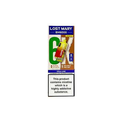 20mg LOST MARY BM6000 Refillable Pod Kit - 6000 Puffs - Stoptober Special Offer - Flavour: Watermelon Ice