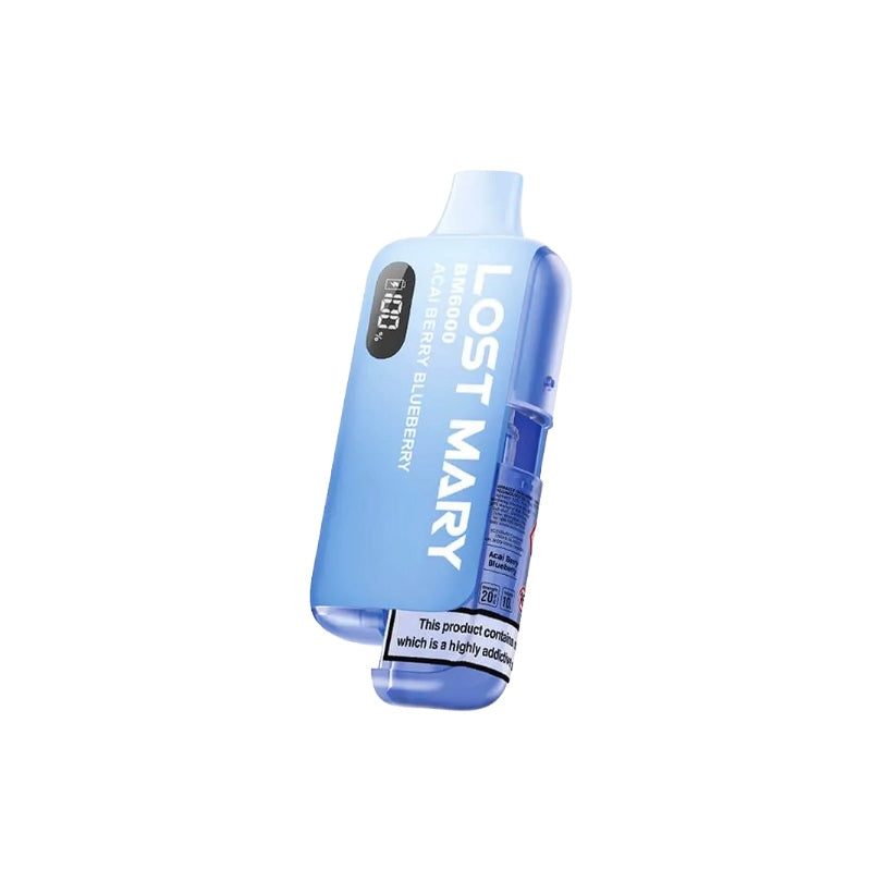 20mg LOST MARY BM6000 Refillable Pod Kit - 6000 Puffs - Stoptober Special Offer - Flavour: Blue Razz Lemonade