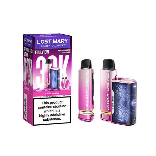 20mg LOST MARY Nera 30K Prefilled Pod Vape Kit - 30000 Puffs - Flavour: Strawberry Ice