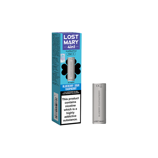 20mg Lost Mary 4in1 Prefilled Pods 1200 Puffs - 2 Pcs - Flavour: Strawberry Ice
