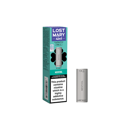 20mg Lost Mary 4in1 Prefilled Pods 1200 Puffs - 2 Pcs - Flavour: Grape