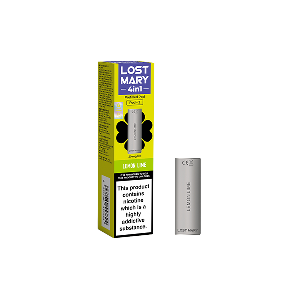 20mg Lost Mary 4in1 Prefilled Pods 1200 Puffs - 2 Pcs - Flavour: Grape