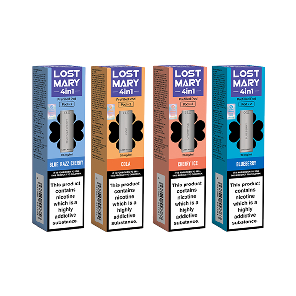 20mg Lost Mary 4in1 Prefilled Pods 1200 Puffs - Flavour: Strawberry Ice