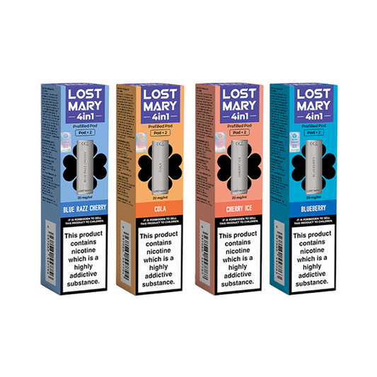 20mg Lost Mary 4in1 Prefilled Pods 1200 Puffs - 2 Pcs - Flavour: Double Apple