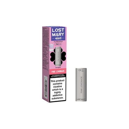 20mg Lost Mary 4in1 Prefilled Pods 1200 Puffs - 2 Pcs - Flavour: Menthol
