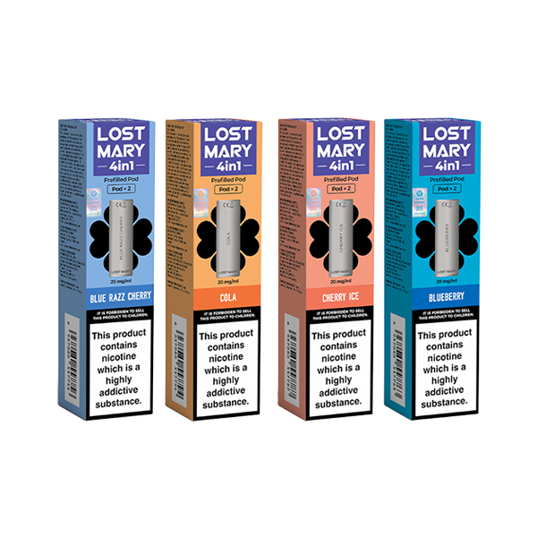 20mg Lost Mary 4in1 Prefilled Pods 1200 Puffs - 2 Pcs - Flavour: Grape