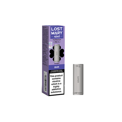 20mg Lost Mary 4in1 Prefilled Pods 1200 Puffs - 2 Pcs - Flavour: Menthol