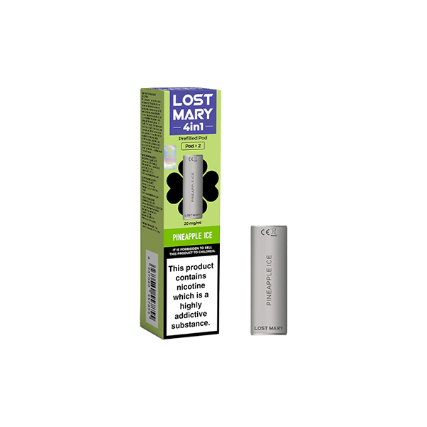 20mg Lost Mary 4in1 Prefilled Pods 1200 Puffs - 2 Pcs - Flavour: Triple Mango