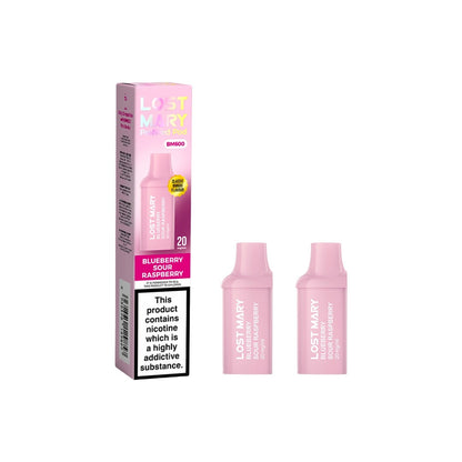 20mg Lost Mary BM600 Prefilled Replacement Pods 1200 Puffs - 2 Pcs - Flavour: Grape
