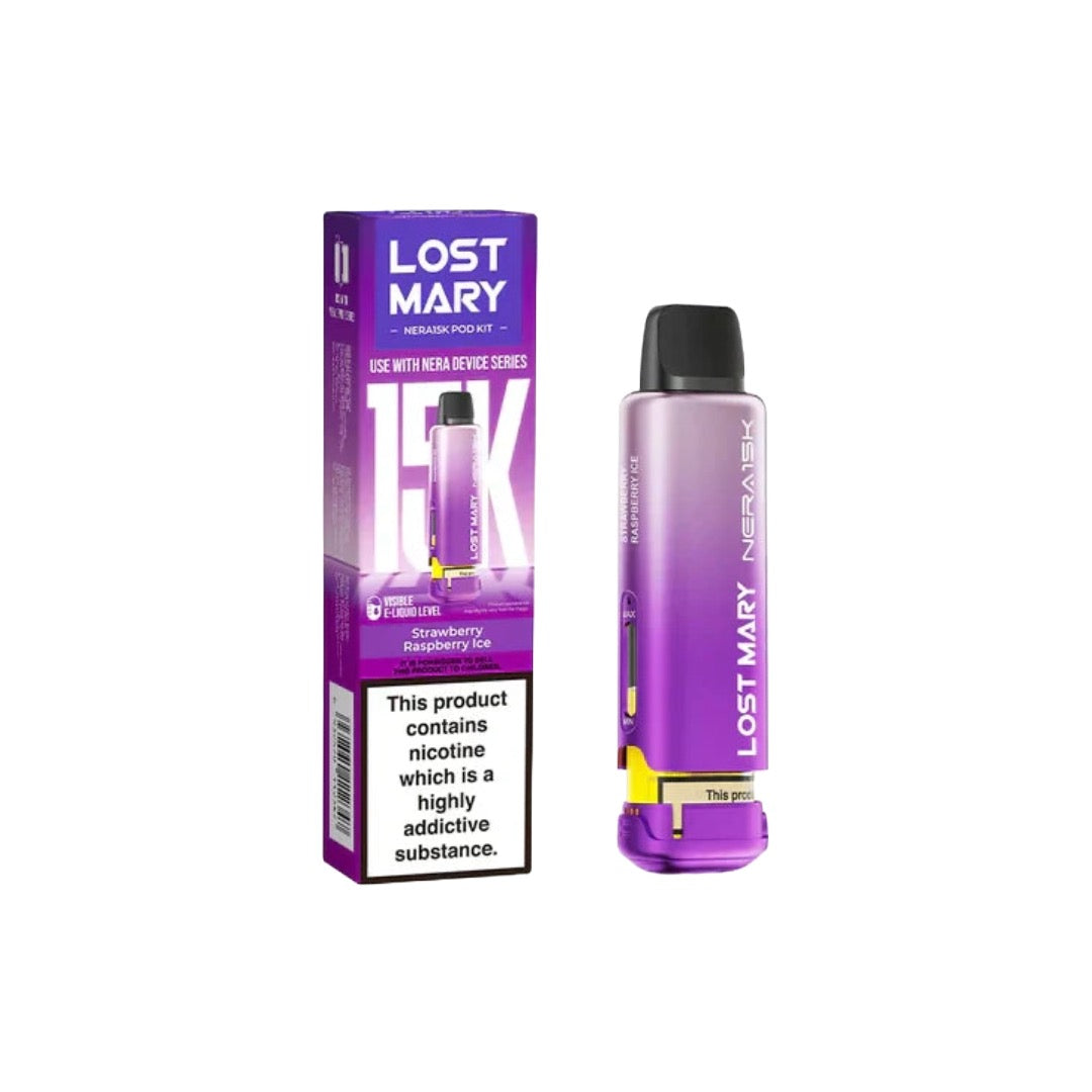 20mg Lost Mary Nera 15k Prefilled Pod 15000 Puffs - Flavour: Strawberry Ice