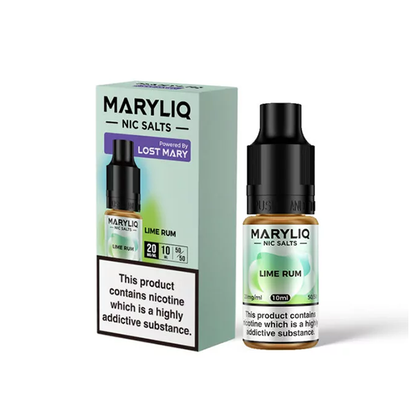 20mg MARYLIQ Nic Salt By Lost Mary 10ml (50VG/50PG) - Stoptober Special Offer! - Flavour: Lime Rum