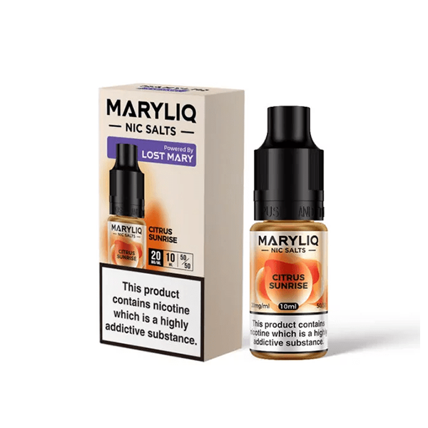 20mg MARYLIQ Nic Salt By Lost Mary 10ml (50VG/50PG) - Flavour: Peach Strawberry Watermelon Ice