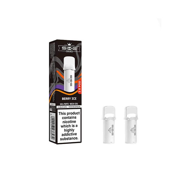 20mg SKE Crystal Pro Replacement Prefilled Pods 2ml 1200 Puffs - 2 Pcs - Flavour: Strawberry Burst