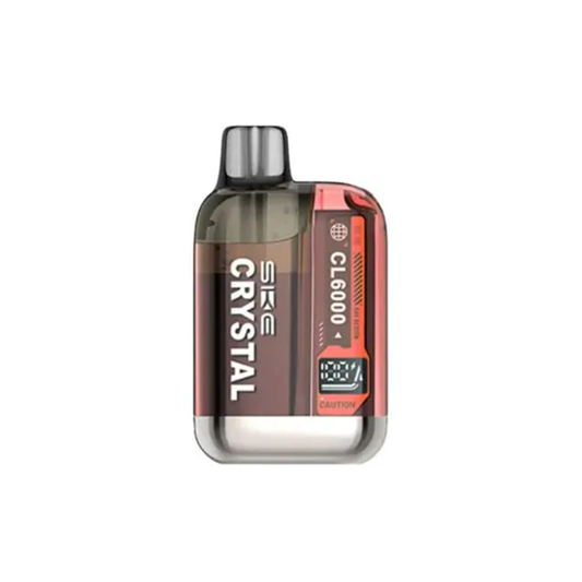 20mg SKE Crystal CL6000 Disposable Rechargeable Vape Kit 6000 Puffs - Flavour: Peach Mango Watermelon