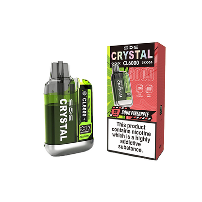 20mg SKE Crystal CL6000 Disposable Rechargeable Vape Kit 6000 Puffs - Flavour: Fresh Menthol Mojito