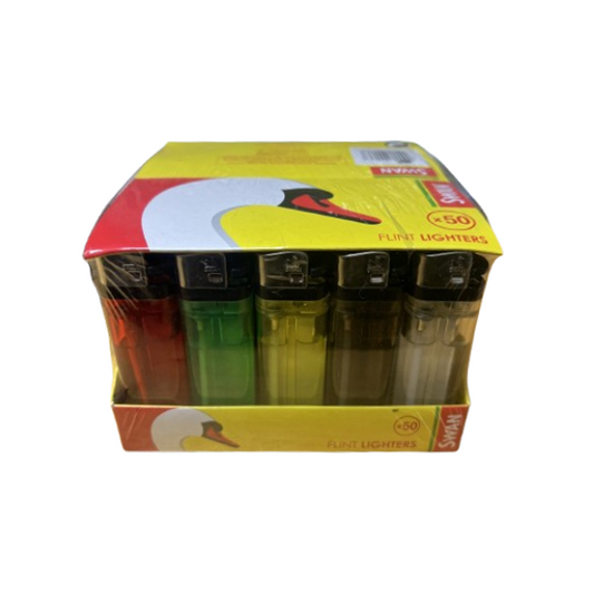 50 x Swan Disposable Lighters - Quantity: Full Carton (20 x Displays)