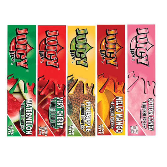 24 Juicy Jay King Size Flavoured Slim Rolling Paper - Full Box - Flavour: Liquorice