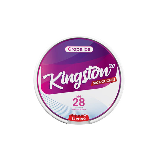 28mg Kingston Nicotine Pouches - 20 Pouches - Flavour: Grape Ice