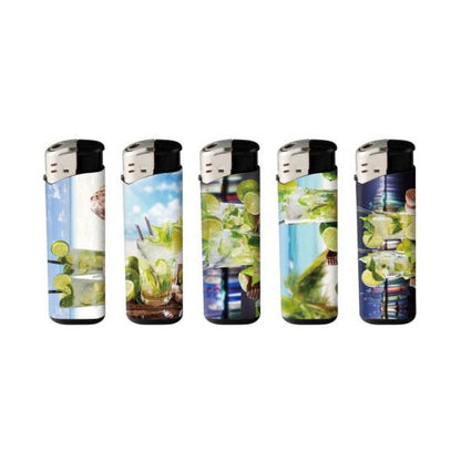 50 x 4Smoke Electronic Printed Lighters - ZY218DK - Design: Mojito