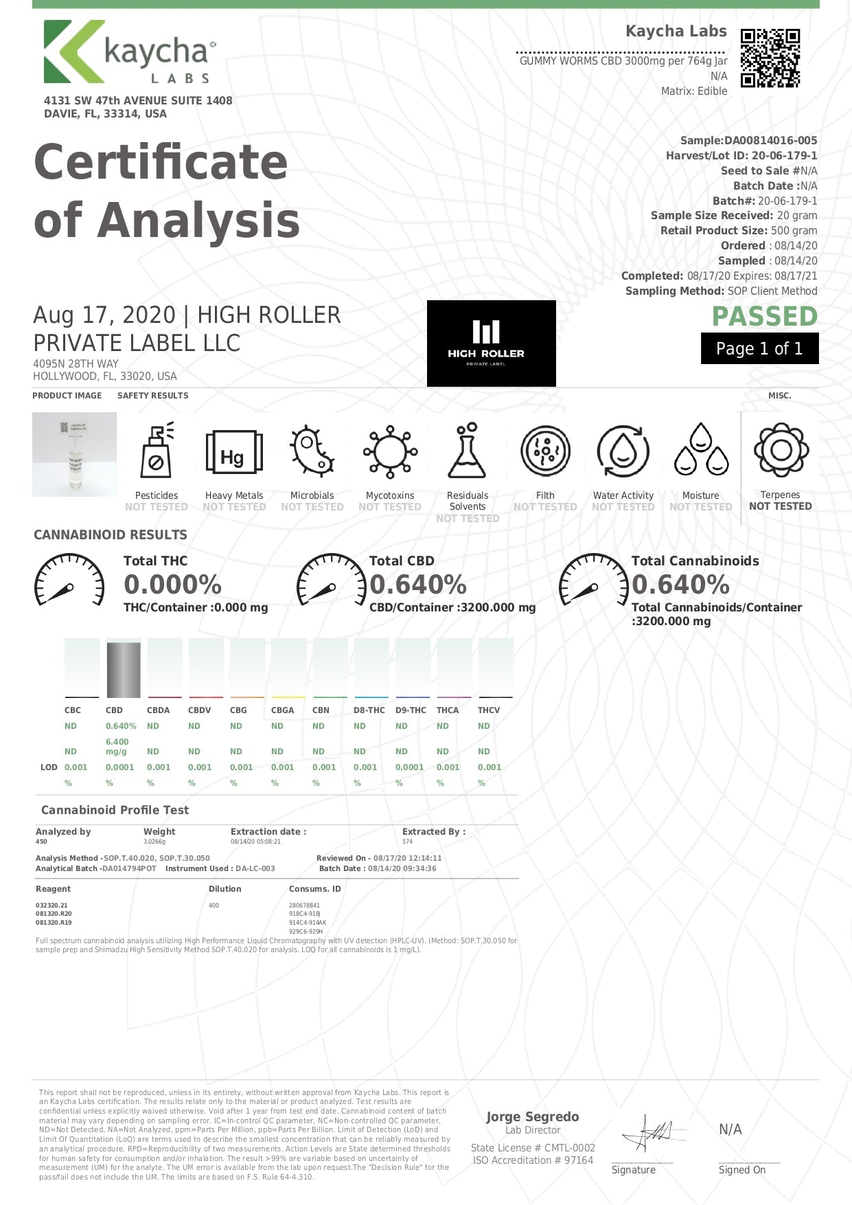 Just CBD 3000mg Gummies - 600g - Flavour: Gummy Worms