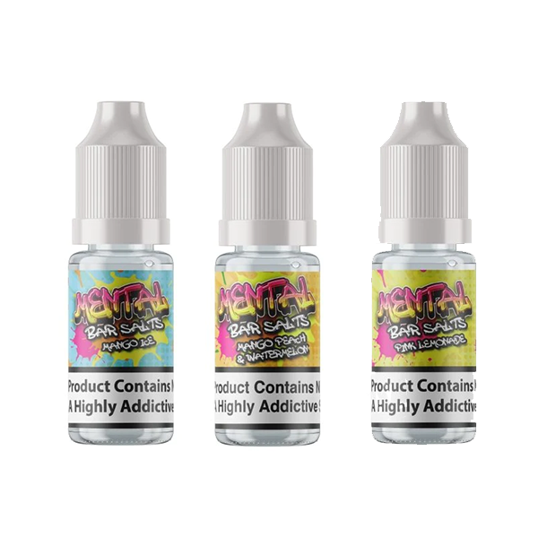 10mg Mental Bar Salts By Signature Vapours 10ml Nic Salt (50VG/50PG) (BUY 1 GET 1 FREE) - Flavour: Vimmy Ice