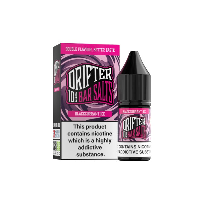 10mg Drifter Bar Salts 10ml (50VG/50PG) - Flavour: Sweet Strawberry Ice