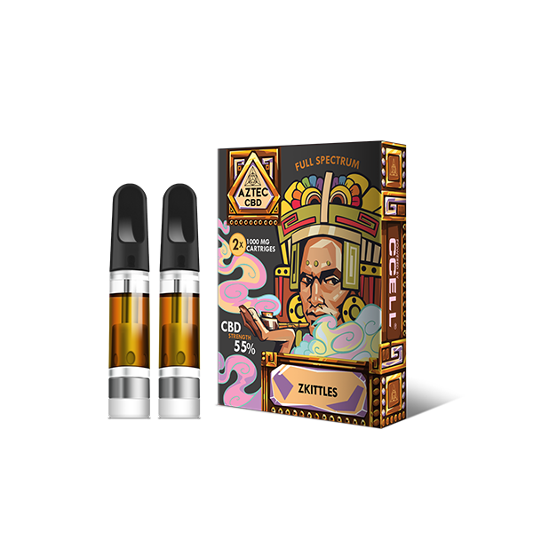 Aztec CBD 2 x 1000mg Cartridge Kit - 1ml - Flavour: Pineapple Express