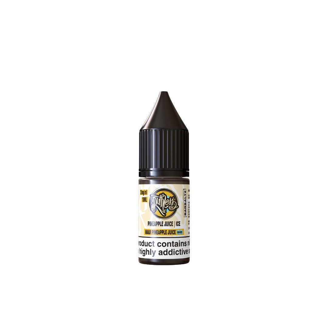 20mg Ruthless Bar Saltz 10ml Nic Salt (50VG/50PG) - Flavour: Ruthless Maui Pineapple Juice on Ice