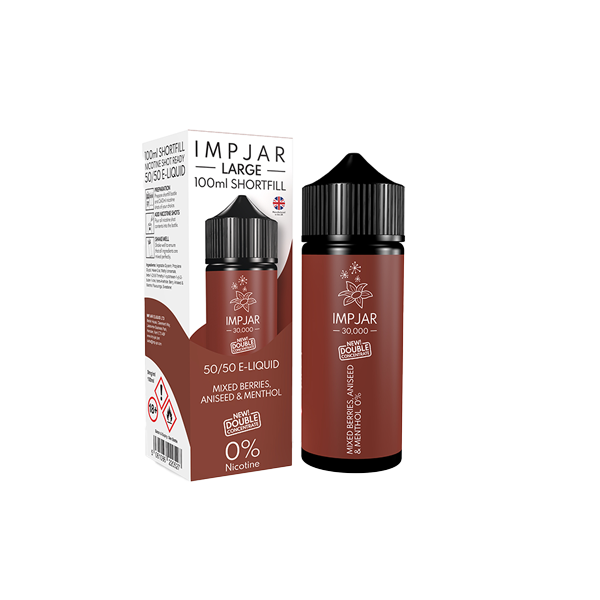 0mg Imp Jar Original 100ml Shortfill (50VG/50PG) - Flavour: Blueberry Raspberry & Pomegranate