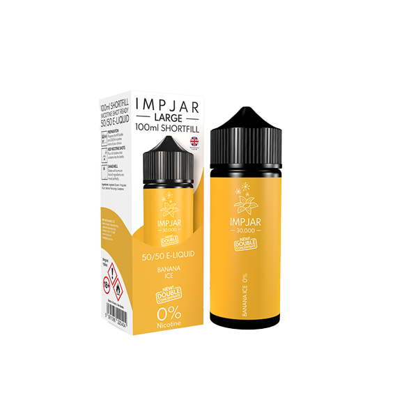 0mg Imp Jar Original 100ml Shortfill (50VG/50PG) - Flavour: Peach Ice