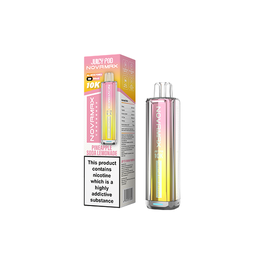20mg Juicy Pod Novamax Disposable Pod Vape Kit 10000 Puffs - Flavour: Pineapple Soda Lemonade