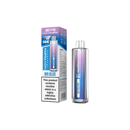 20mg Juicy Pod Novamax Disposable Pod Vape Kit 10000 Puffs - Flavour: Blue Razz GB