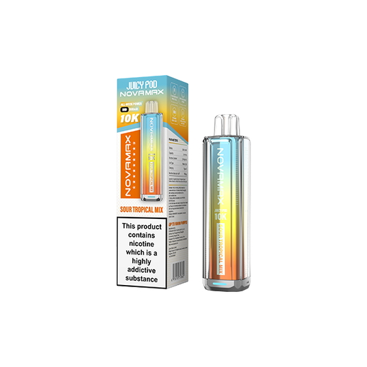 20mg Juicy Pod Novamax Disposable Pod Vape Kit 10000 Puffs - Flavour: Sour Tropical Mix