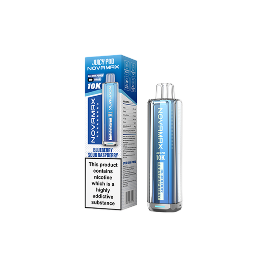 20mg Juicy Pod Novamax Disposable Pod Vape Kit 10000 Puffs - Flavour: Blueberry Sour Raspberry