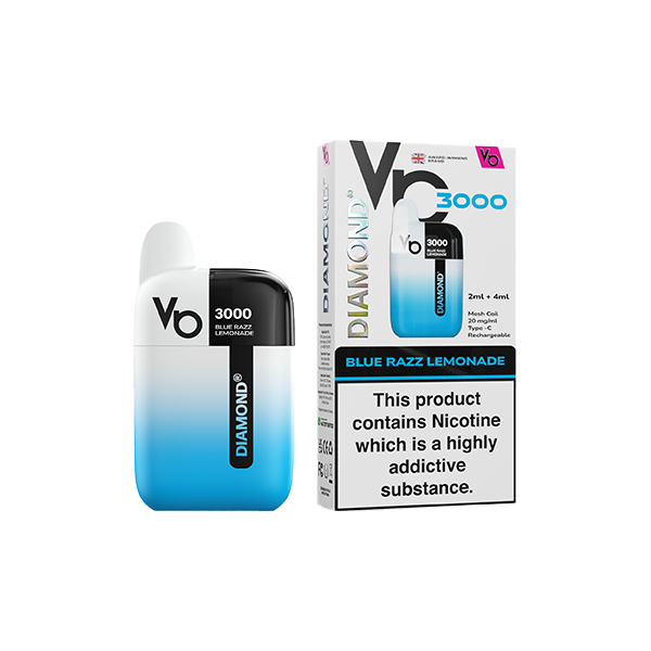 20mg Vapes Bar Diamond 3000 Pod Vape Kit 3000 Puffs - Flavour: Menthol