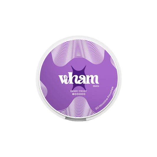 6mg Wham Regular Nicotine Pouch - 20 Pouches - Flavour: Berry Frost