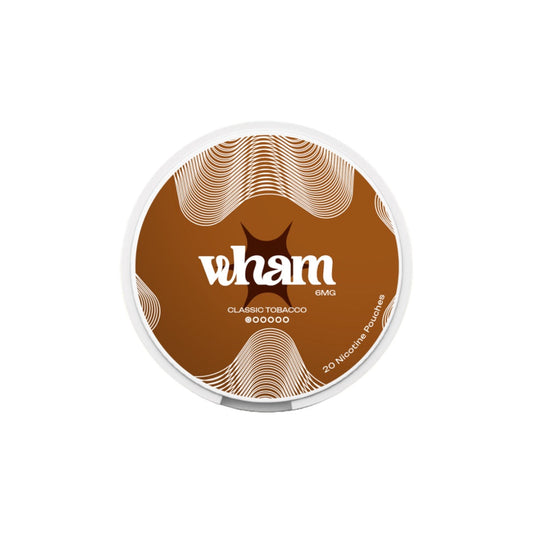 6mg Wham Regular Nicotine Pouch - 20 Pouches - Flavour: Classic Tobacco