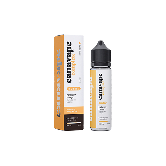 Canavape 1800mg Full-Spectrum CBD + CBG E-liquid 50ml (30VG/70PG) - Flavour: Naturally Mango