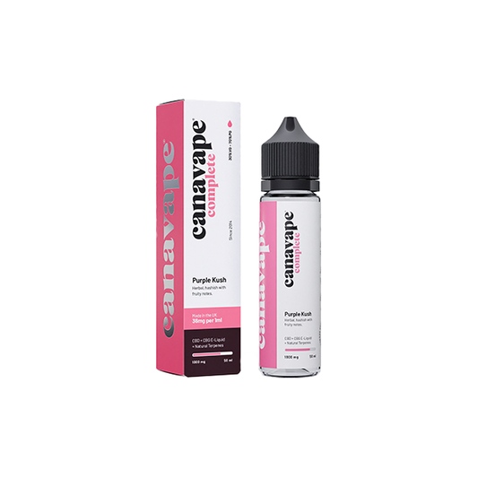 Canavape 1800mg Full-Spectrum CBD + CBG E-liquid 50ml (30VG/70PG) - Flavour: Purple Kush