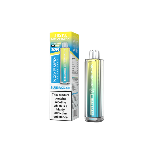 20mg Juicy Pod Novamax Disposable Pod Vape Kit 10000 Puffs - Flavour: Blue Razz GB